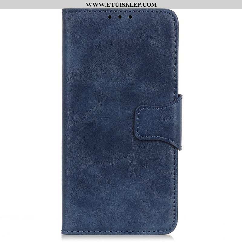 Etui Folio do iPhone 14 Pro Max Dwustronne Zapięcie Ze Skóry Dwoinowej